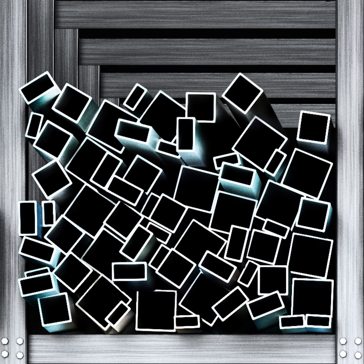 Shelves of different metal products. Profiles and tubes. 3d illustration
